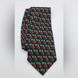 Christmas Tie Cool Yule Hallmark Necktie 100% Silk Santa With Bag Of Toys
